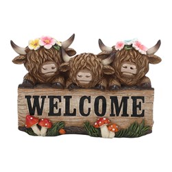 Welcome Highland Cow 27x18cm