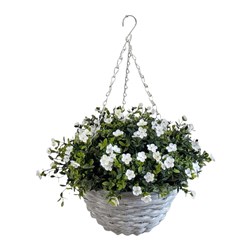 White Hanging Basket 46cm