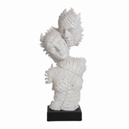 White Leaf Couple Sculpture 21x50cm White Leaf Couple Sculpture 21x50cm