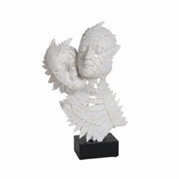 White Leaf Couple Sculpture 24x38cm White Leaf Couple Sculpture 24x38cm