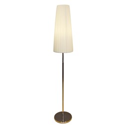 White Pleated Floor Lamp Chrome Base 158cm White Pleated Floor Lamp Chrome Base 158cm