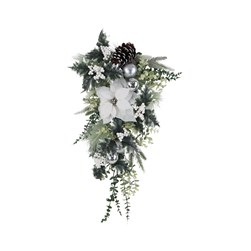 White Poinsettia Swag 71cm