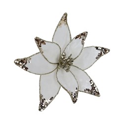 White Poinsettia Tree Decoration 19cm