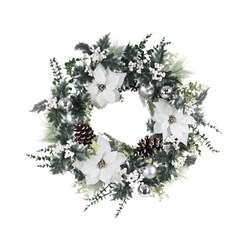 White Poinsettia Wreath 60cm White Poinsettia Wreath 60cm
