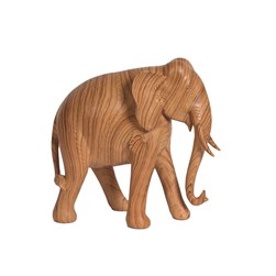 Wood Effect Elephant Figurine 21cm Wood Effect Elephant Figurine 21cm