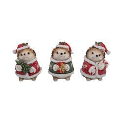 Christmas Hedgehogs 9cm 3 Assorted