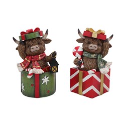 Christmas Highland Cow Gift Box 19cm Christmas Highland Cow Gift Box 19cm