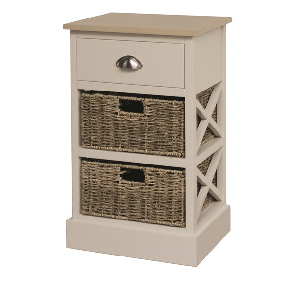 Linen 2 Basket Storage 66cm Linen 2 Basket Storage 66cm