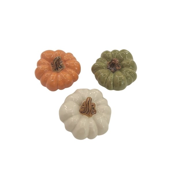Pumpkins 11x8cm 3 Assorted Colours Pumpkins 11x8cm 3 Assorted Colours