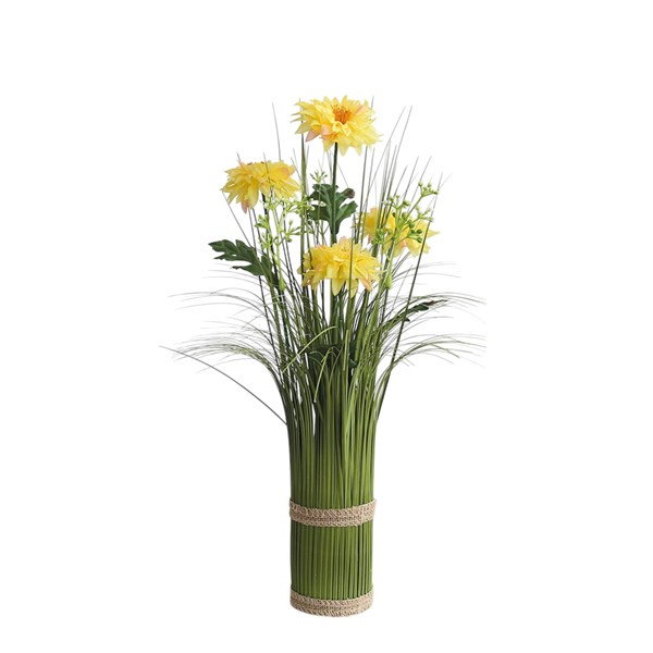 Yellow Chrysanthemum Grass Floral Bundle 45cm Yellow Chrysanthemum Grass Floral Bundle 45cm