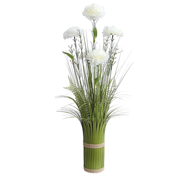 White Carnation Grass Floral Bundle 65cm White Carnation Grass Floral Bundle 65cm