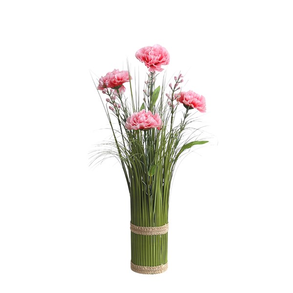 Pink Carnation Grass Floral Bundle 45cm