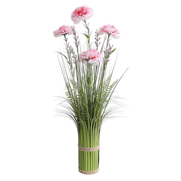 Pink Carnation Grass Floral Bundle 65cm