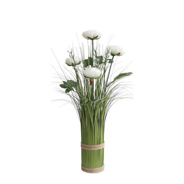 White Camellia Grass Floral Bundle 45cm White Camellia Grass Floral Bundle 45cm