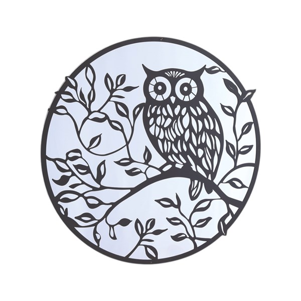 Owl Mirror Black 60cm