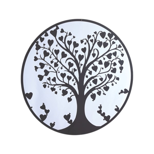 Tree Heart Mirror Black 60cm