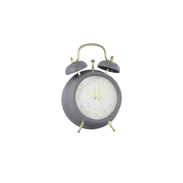 Grey Retro Table Clock 17cm Grey Retro Table Clock 17cm