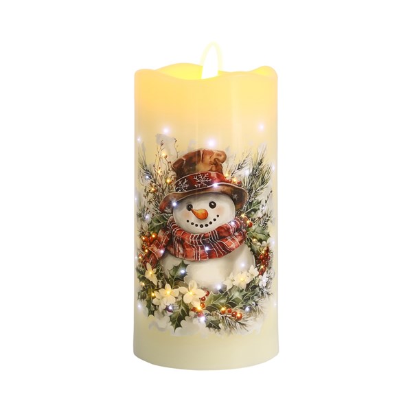 LED Snowman Candle 7.5cm x 15cm LED Snowman Candle 7.5cm x 15cm