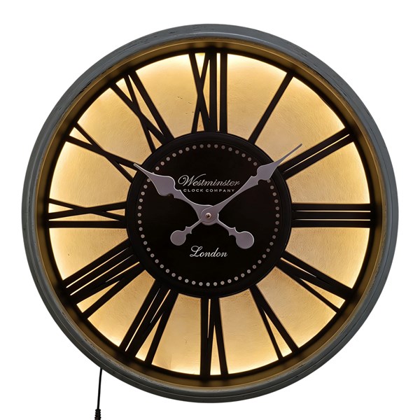 Gun Metal LED Wall Clock 50cm Gun Metal LED Wall Clock 50cm