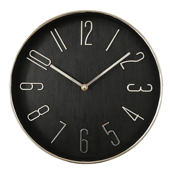 Black & Silver Wall Clock 30cm Black & Silver Wall Clock 30cm