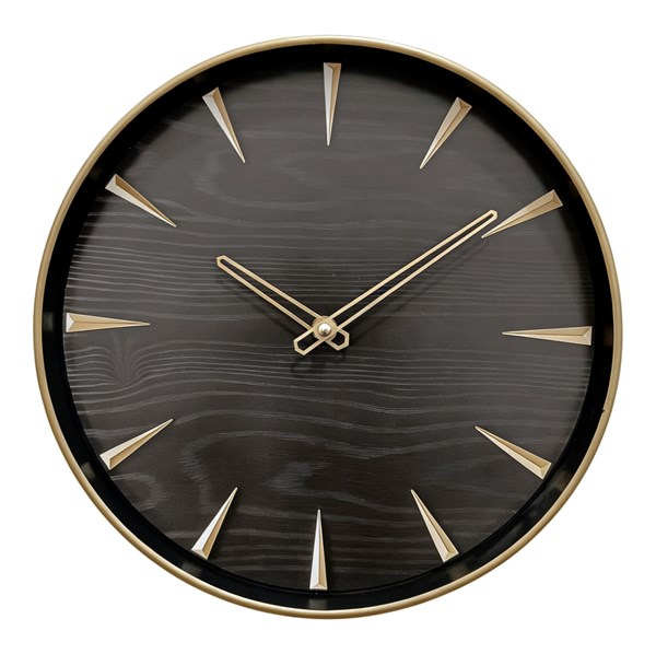 Black & Gold Wall Clock 30cm Black & Gold Wall Clock 30cm