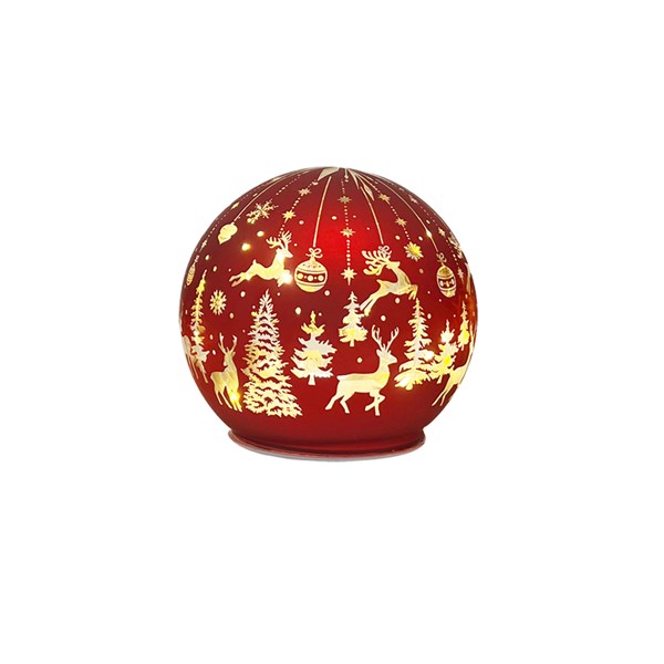 LED Reindeer Ball Red 10cm LED Reindeer Ball Red 10cm