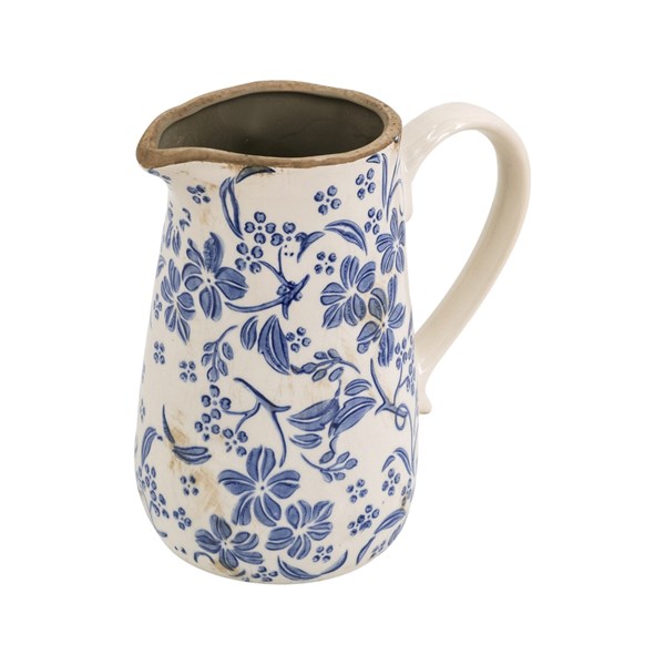 Blue & White Floral Jug 18cm Blue & White Floral Jug 18cm