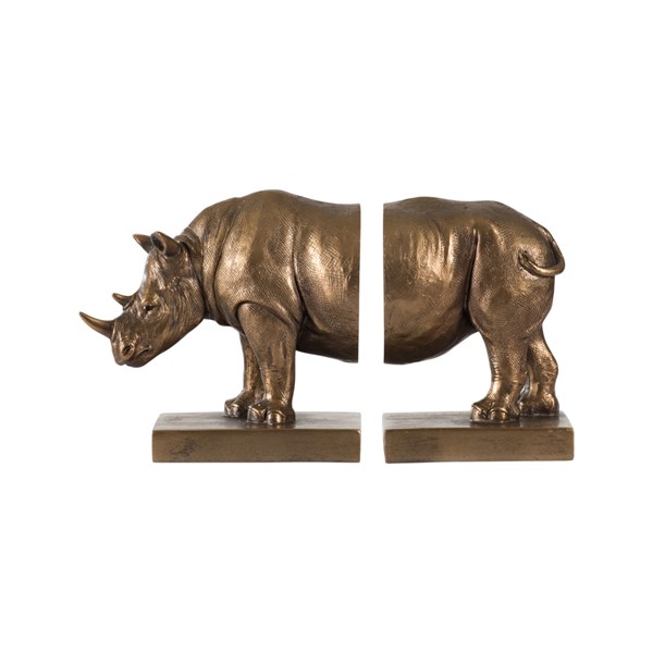 Pair of Rhino Bookends 25x16cm Pair of Rhino Bookends 25x16cm