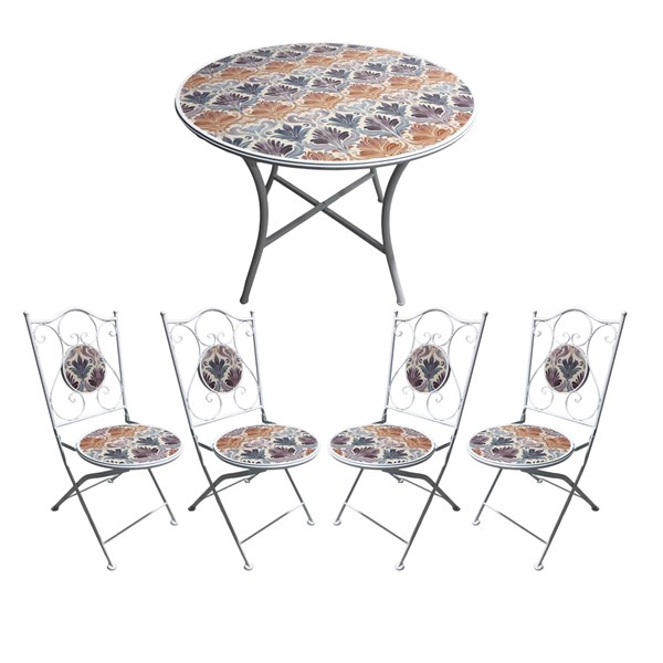 Mantello Bistro Set 90x75cm x 4 chairs Mantello Bistro Set 90x75cm x 4 chairs