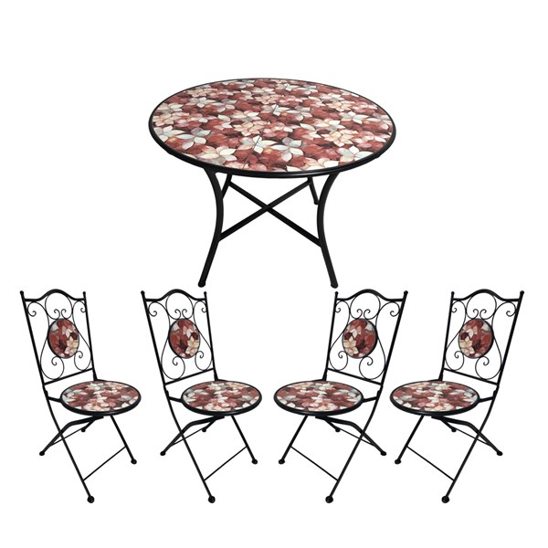 Morello Bistro Set 90x75cm x 4 Chairs Morello Bistro Set 90x75cm x 4 Chairs