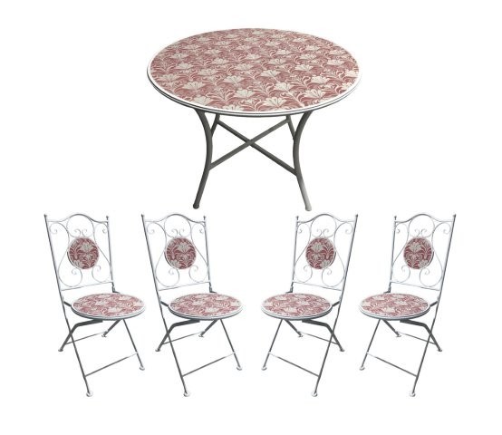 Larino Bistro Set 90x75cm x 4 Chairs Larino Bistro Set 90x75cm x 4 Chairs