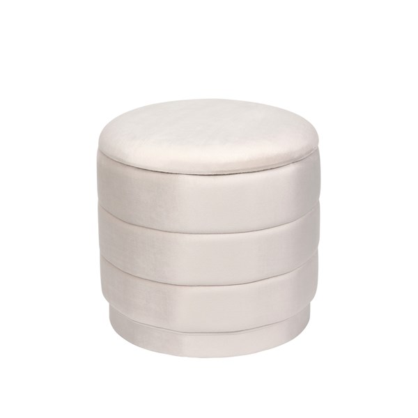 Storage Ottoman Ivory with Tray Top 39x37cm Storage Ottoman Ivory with Tray Top 39x37cm