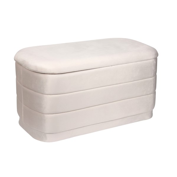 Storage Ottoman Ivory with Tray Top 39x37cm Storage Ottoman Ivory with Tray Top 39x37cm