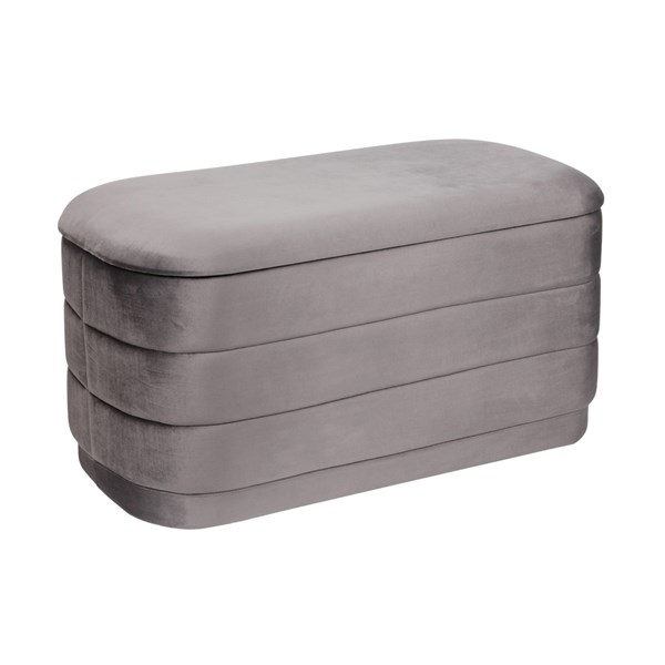Storage Ottoman Grey with Tray Top 76x38cm Storage Ottoman Grey with Tray Top 76x38cm