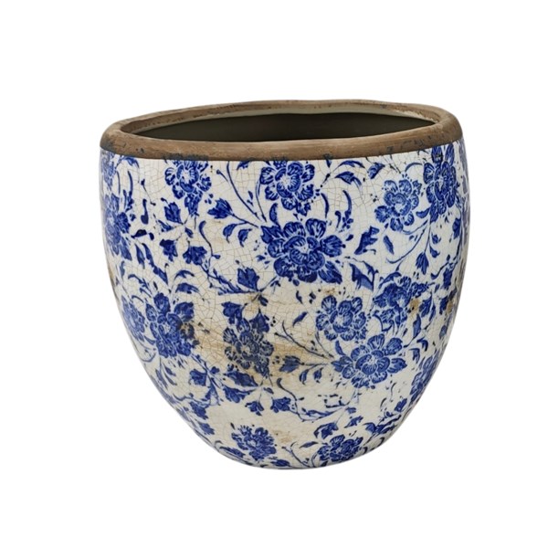 Indigo Floral Planter 17cm Indigo Floral Planter 17cm