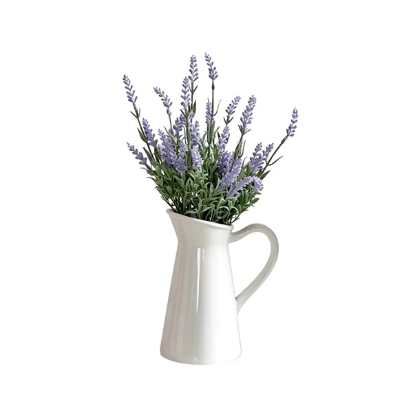 Lavender White Ceramic Jug 36cm Lavender White Ceramic Jug 36cm