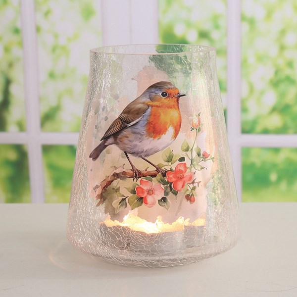 Robin Candle Holder 22cm Robin Candle Holder 22cm