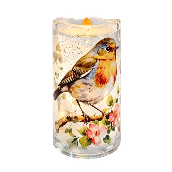 LED Robin Candle Spinner 15cm LED Robin Candle Spinner 15cm