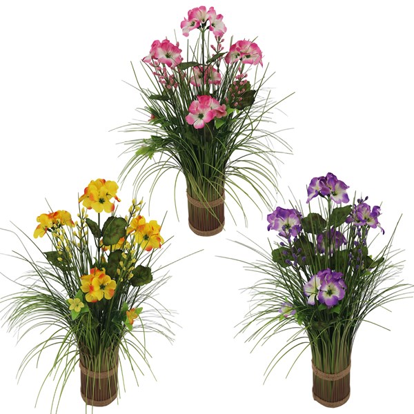Geranium Mix Grass Bundle 45cm 3 Assorted Geranium Mix Grass Bundle 45cm 3 Assorted