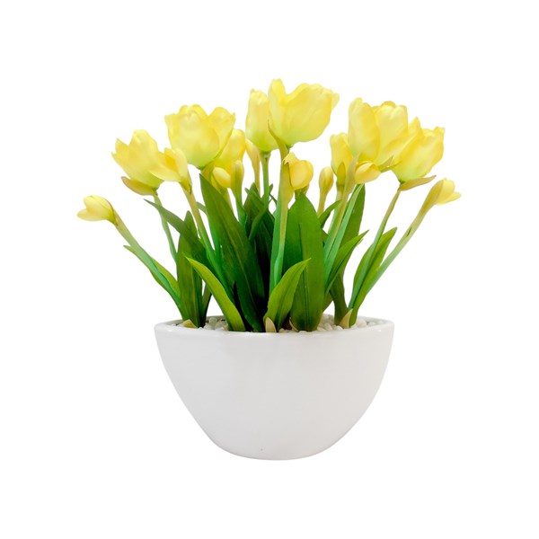 Yellow Tulip Ceramic Pot 32cm Yellow Tulip Ceramic Pot 32cm