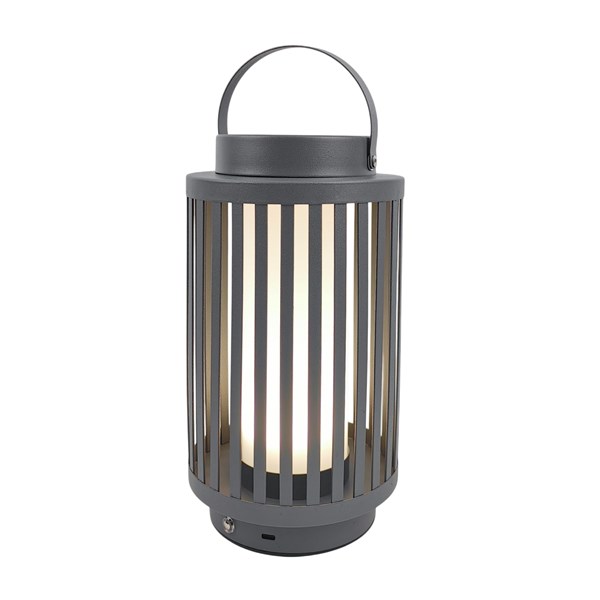 Grey Slatted Lantern (USB) 26cm Grey Slatted Lantern (USB) 26cm