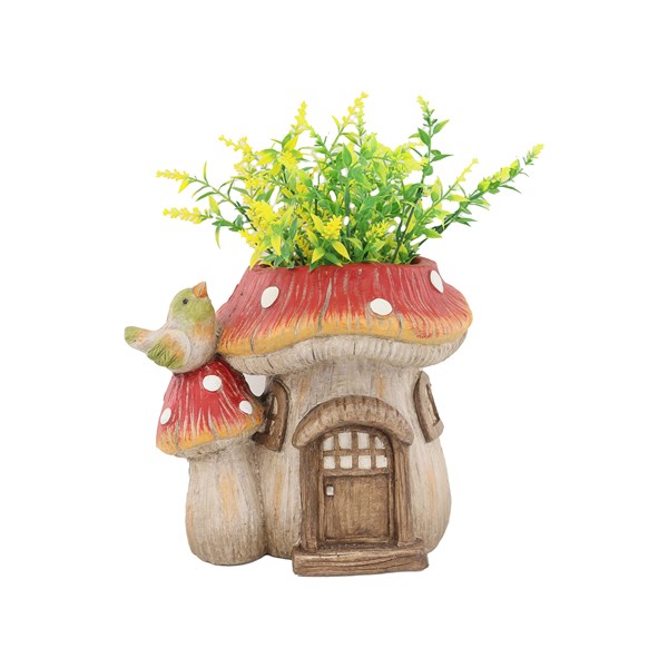 Mushroom & Bird Planter 22cm Mushroom & Bird Planter 22cm