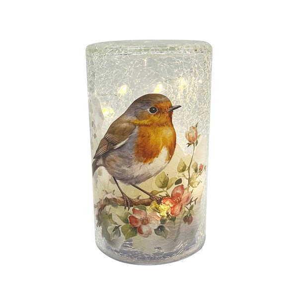 LED Glass Deco 15cm Robin LED Glass Deco 15cm Robin