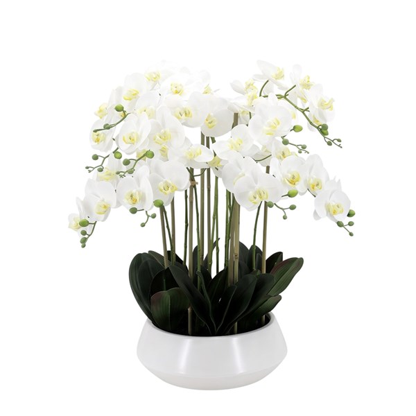 White Orchid Cylinder Pot 70cm White Orchid Cylinder Pot 70cm