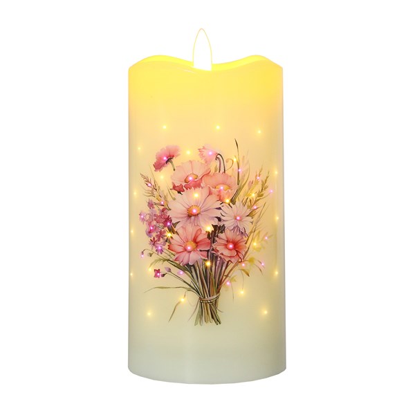 LED Floral Candle 7.5cmx15cm LED Floral Candle 7.5cmx15cm