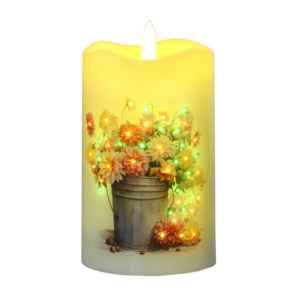 LED Dahlia Candle 7.5cmx12.5cm LED Dahlia Candle 7.5cmx12.5cm