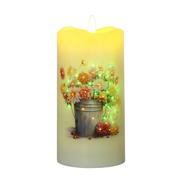 LED Dahlia Candle 7.5cmx15cm LED Dahlia Candle 7.5cmx15cm