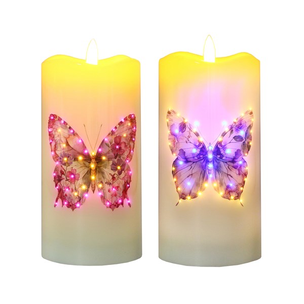 LED Butterfly Candle 7.5cmx15cm 2 Assorted LED Butterfly Candle 7.5cmx15cm 2 Assorted