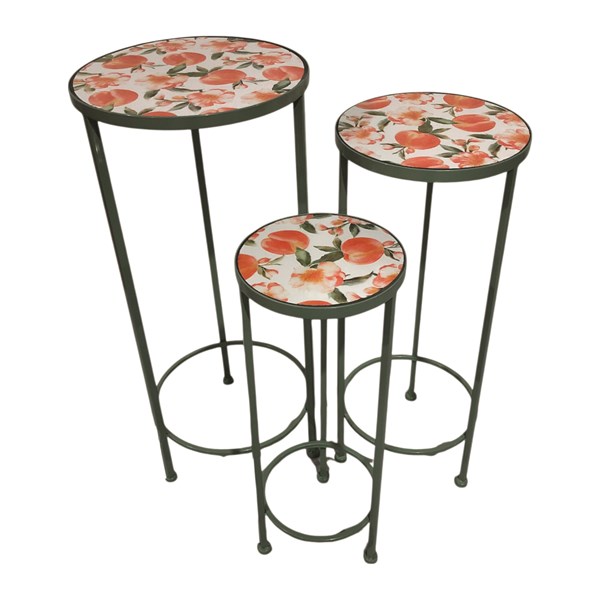 Arpino Set of 3 Plant Stands – Peach Design 65cm/60cm/50cm