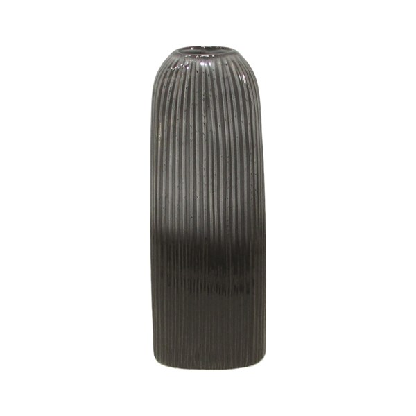 Black and Grey Ombre Stripe Vase 36cm Black and Grey Ombre Stripe Vase 36cm